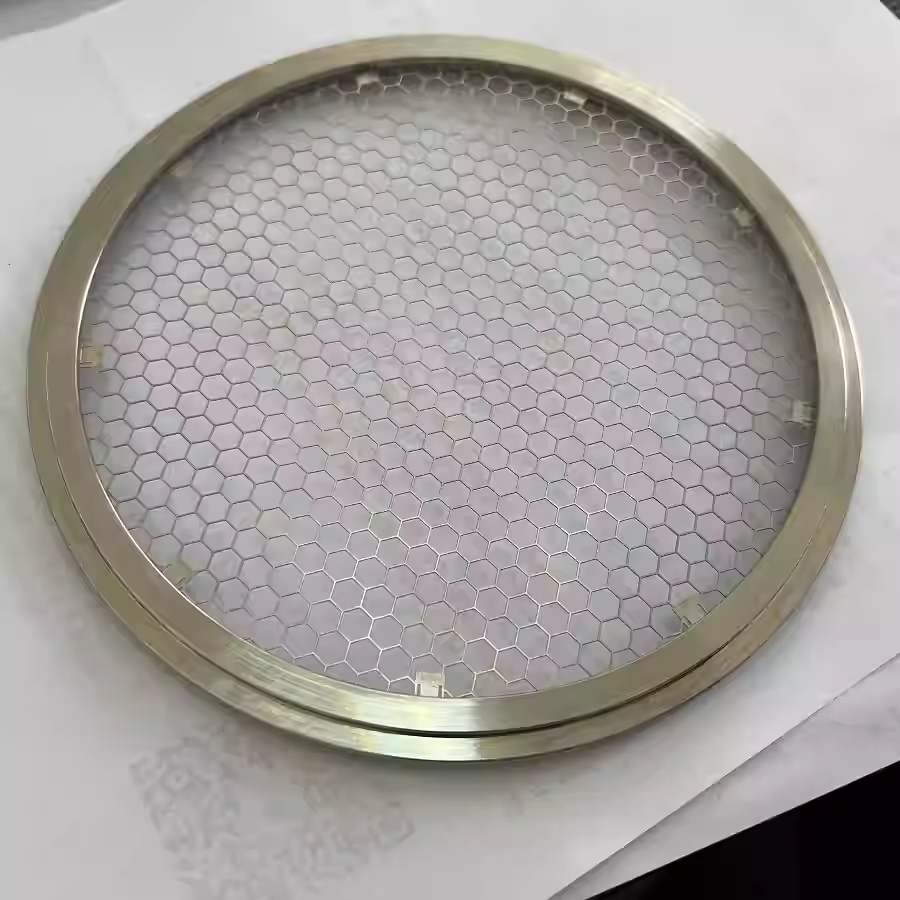 Vacuum molecular pump hexagonal honeycomb etched mesh stainless steel ISO center support non-standard filter